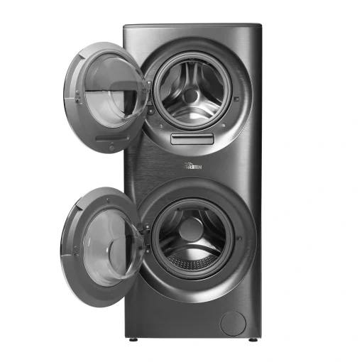 ماشین لباسشویی 15 کیلوگرم گرین مدل Twins 2xDD inverter سیلور - تصویر 2