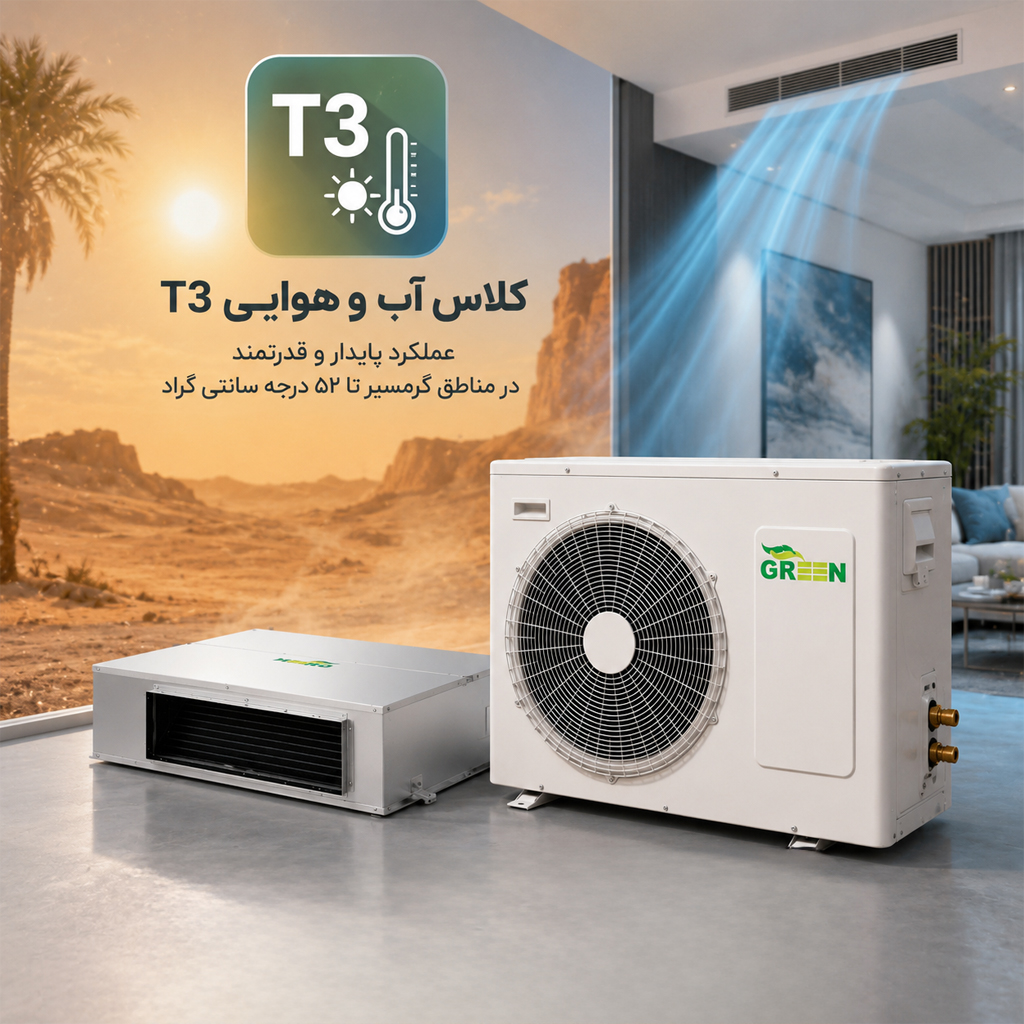 کولر گازی داکت اسپلیت گرین تروپیکال 30000 مدل GDS-30P1T3/R1