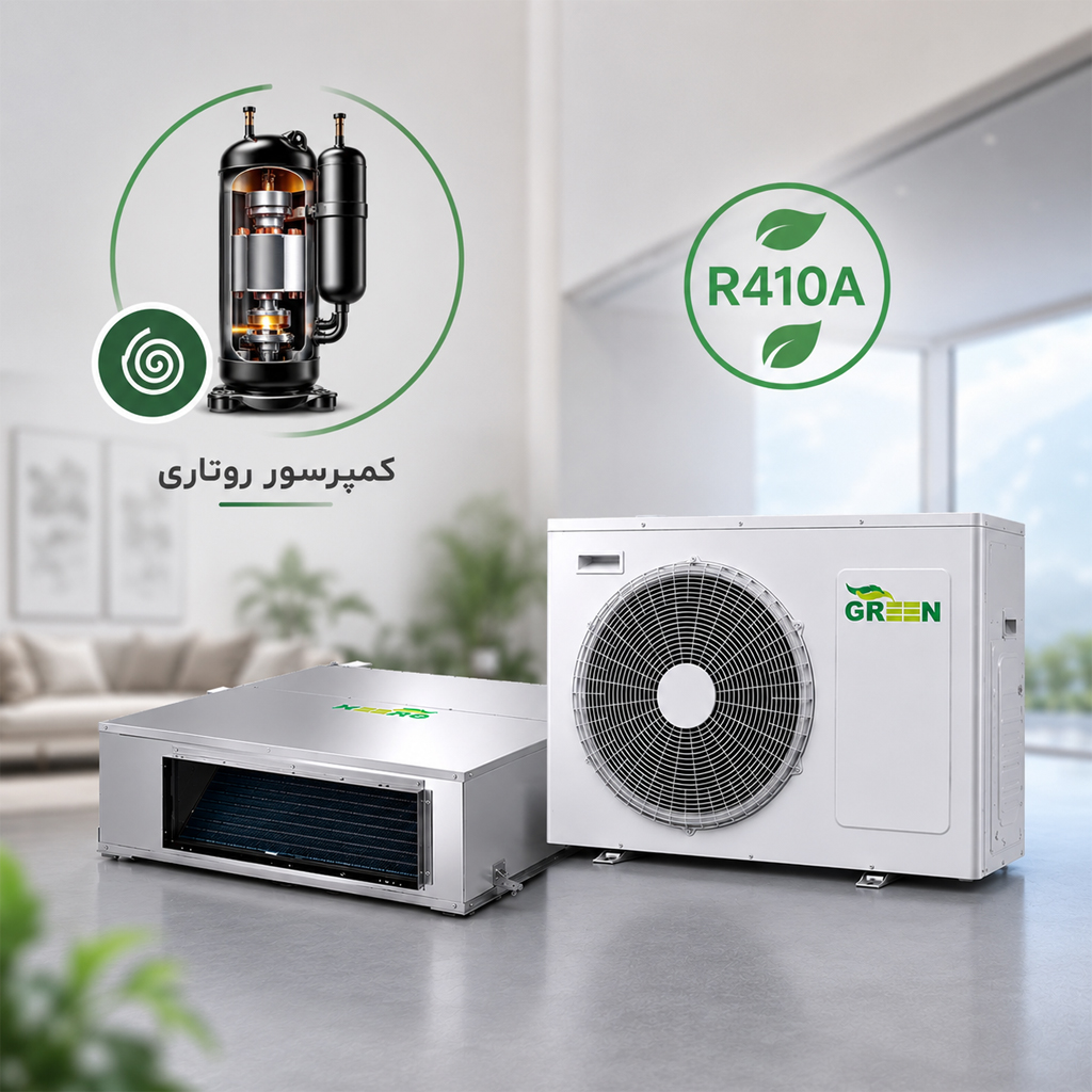 کولر گازی داکت اسپلیت گرین تروپیکال 48000 مدل GDS-48P3T3/R1