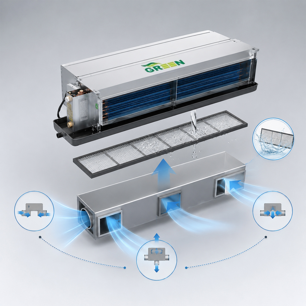 فن کویل سقفی توکار گرین مدل GDF800P1