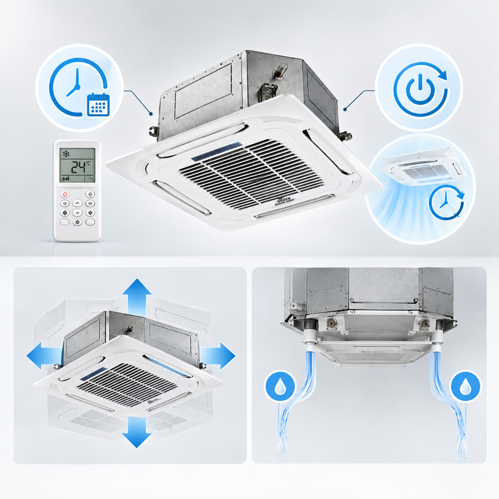 فن کویل کاستی چهار طرفه گرین مدل G4WF1200P1