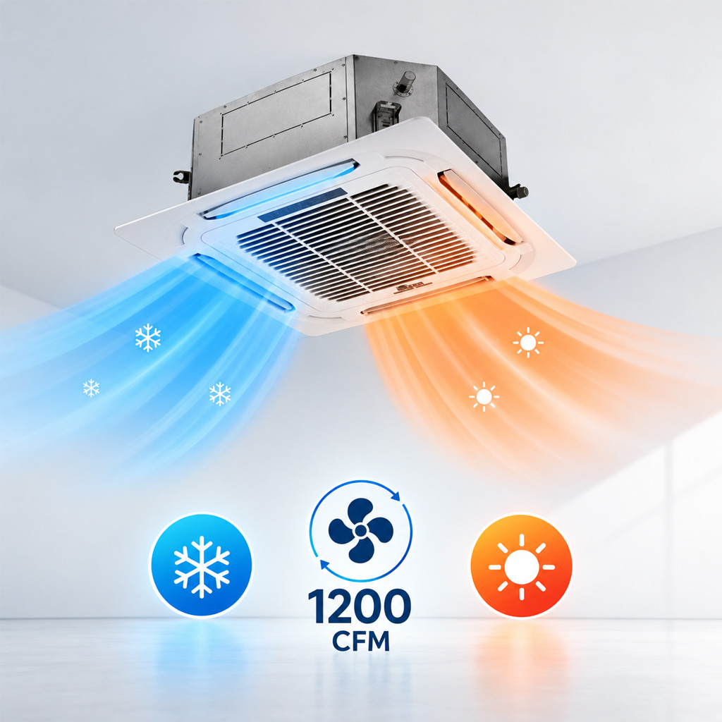 فن کویل کاستی چهار طرفه گرین مدل G4WF1200P1