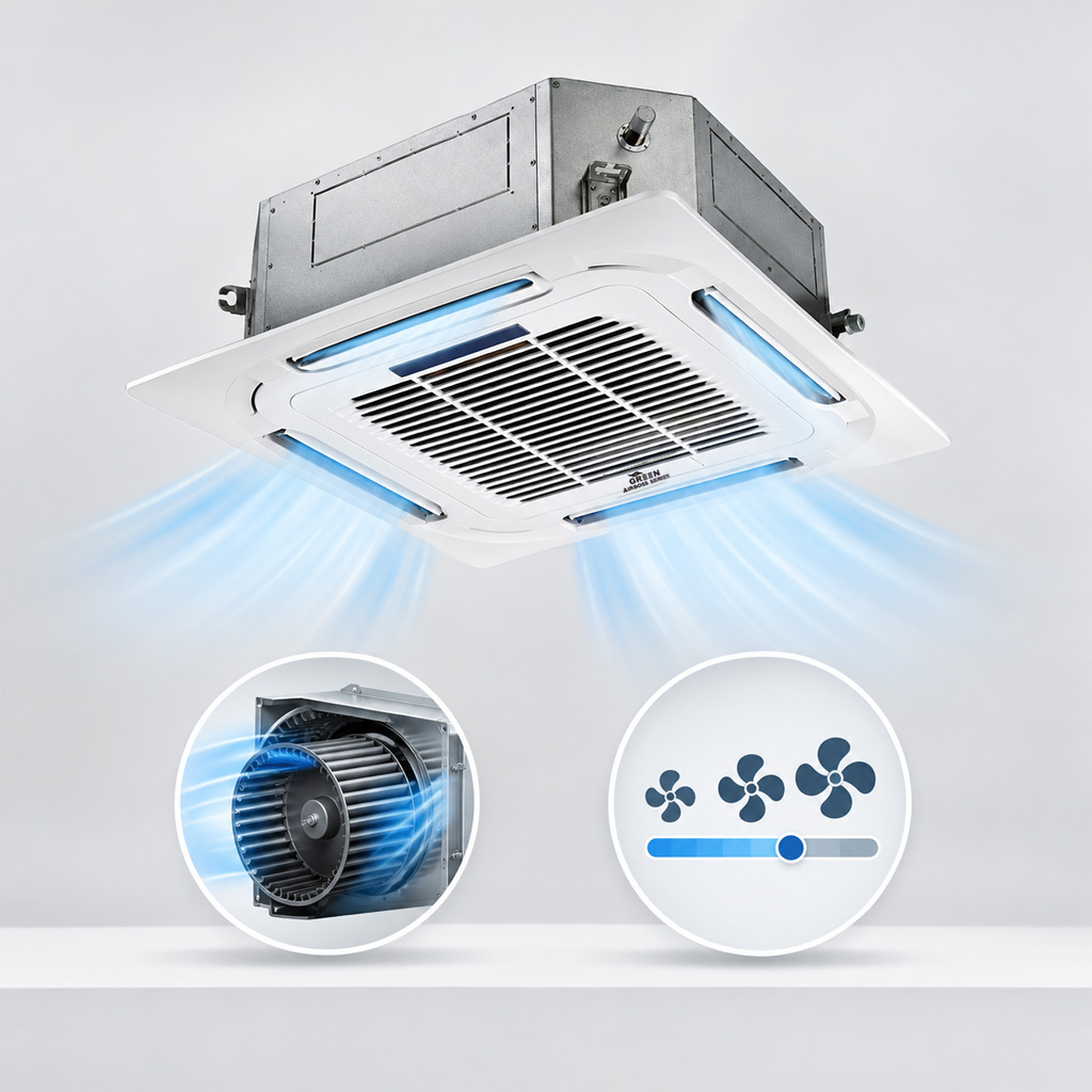 فن کویل کاستی چهار طرفه گرین مدل G4WF1200P1