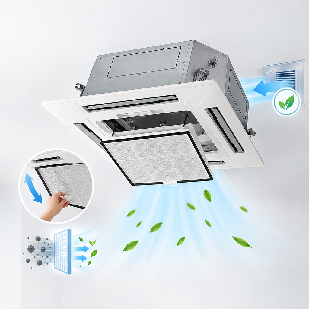فن کویل کاستی چهار طرفه گرین مدل G4WF300P1