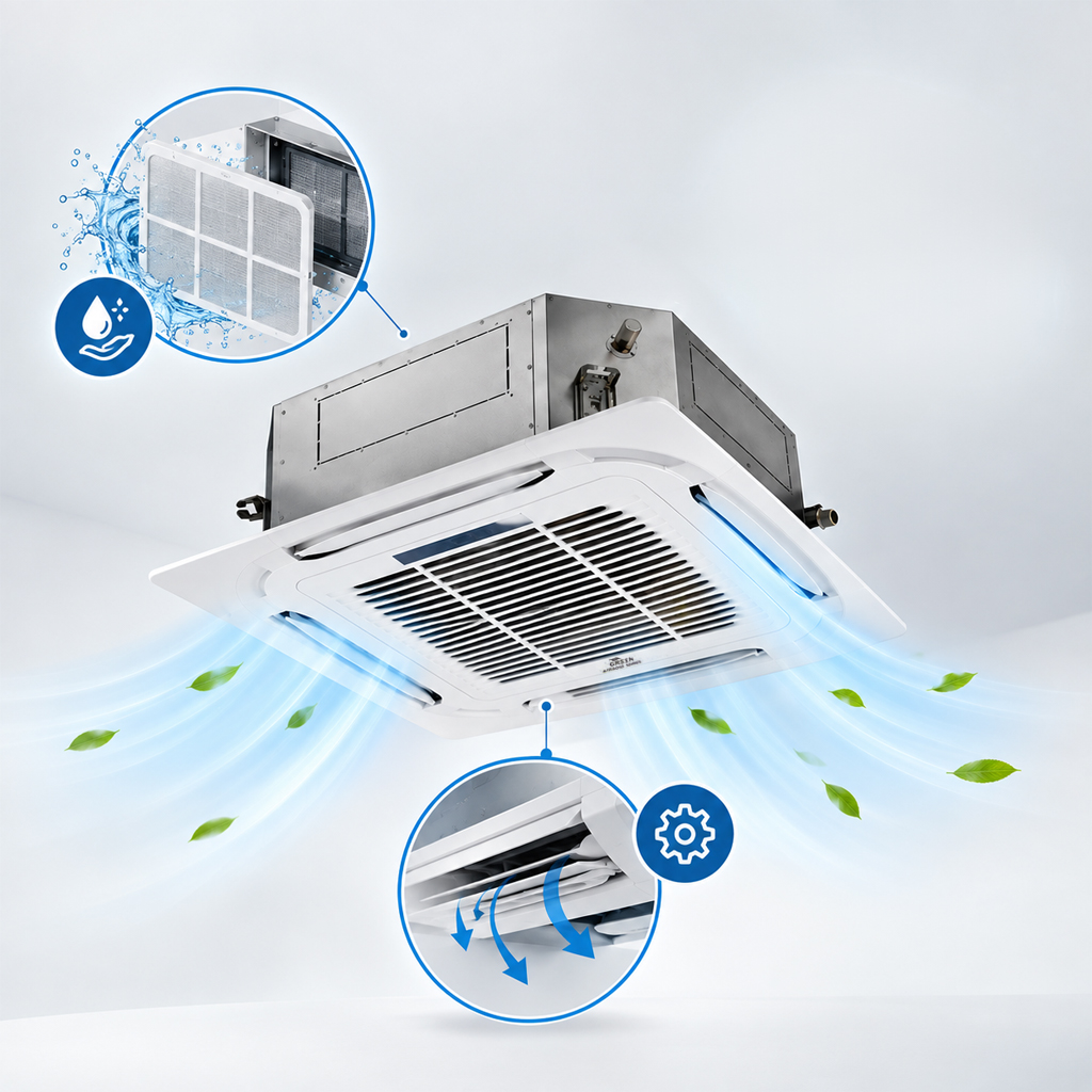 فن کویل کاستی چهار طرفه گرین مدل G4WF800P1