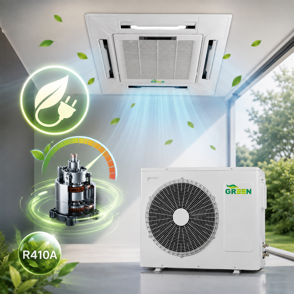 کولر گازی اسپلیت کاستی چهار طرفه گرین اینورتر تروپیکال 18000 مدل GCS-18P1T3A2P