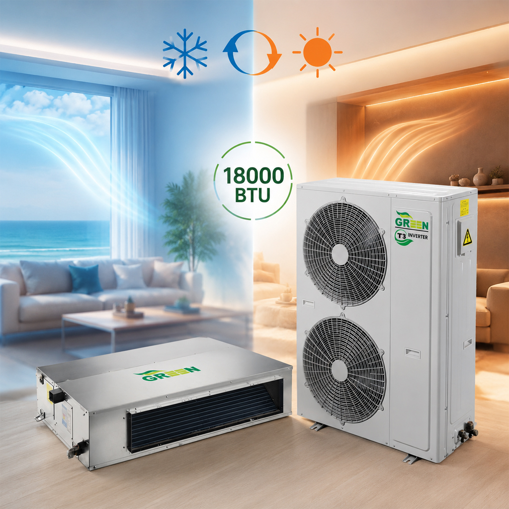 کولر گازی داکت اسپلیت گرین اینورتر تروپیکال 18000 مدل GDS-18P1T3A2P