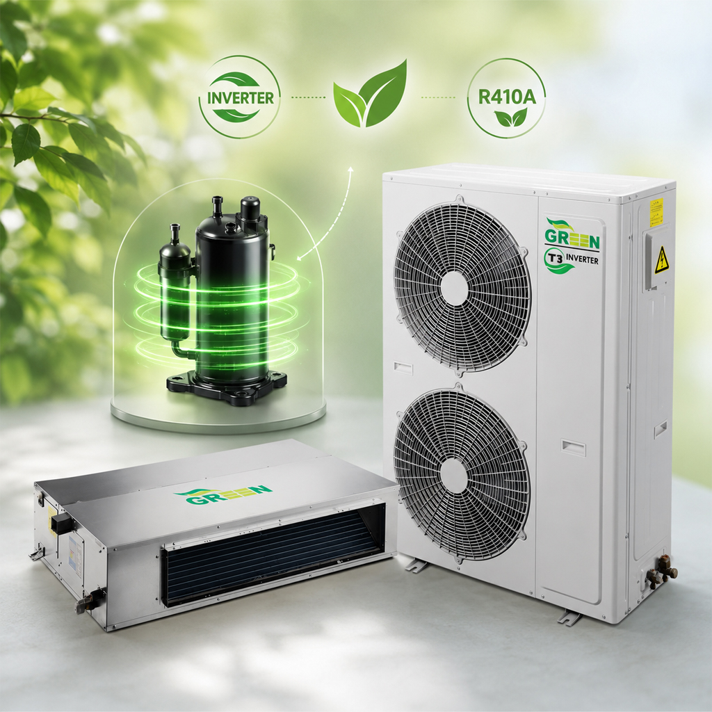 کولر گازی داکت اسپلیت گرین اینورتر تروپیکال 18000 مدل GDS-18P1T3A2P