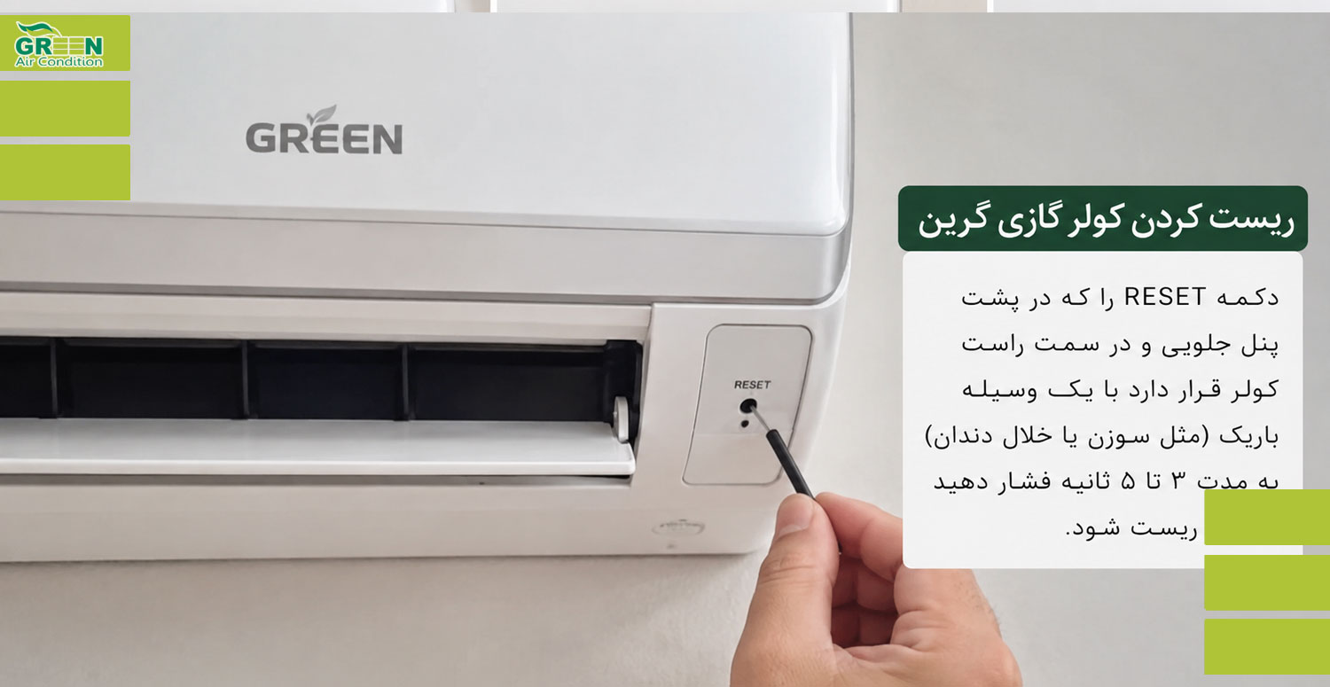 ریست کردن از طریق دکمه دستی روی واحد داخلی